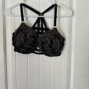 Victoria's Secret Black Lace Bra with Strappy Design